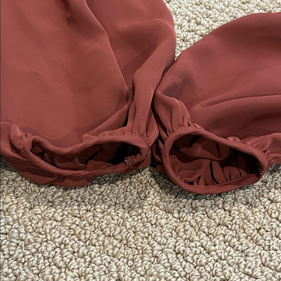 Amanda Uprichard Brown Peasant Sleeve Blouse size Small - Picture 9 of 13